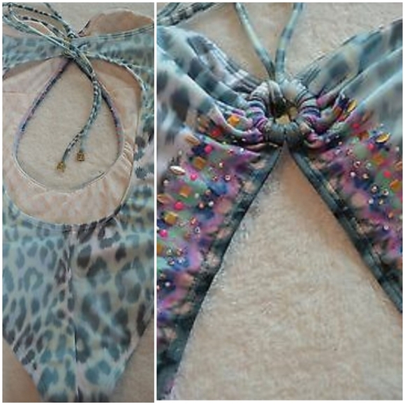 New Victoria Secret Jewelled Open-Front Swimsuit M - Picture 6 of 8